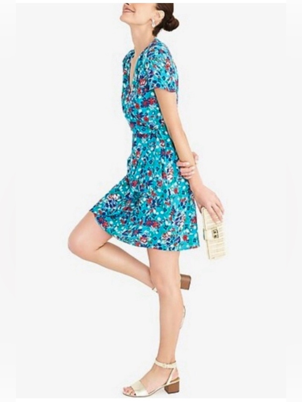 J. Crew Factory Floral Wrap Dress Women’s Size 2 Spring,Bloomcore,Beachy,